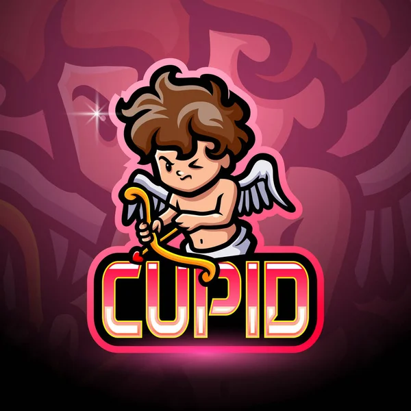 Cupid Mascot Esport Logo Design — Vector de stock