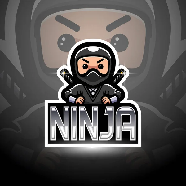 Ninja Esport Logo Mascotte Ontwerp Rechtenvrije Stockillustraties