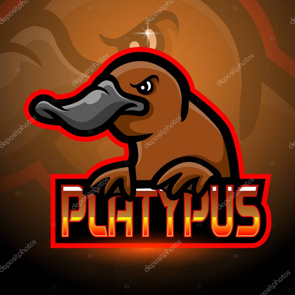 Platypus esport logo mascot design