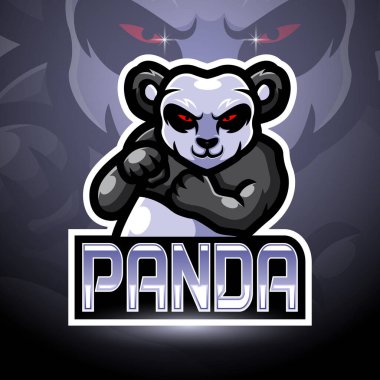 Panda esport logo maskotu tasarımı