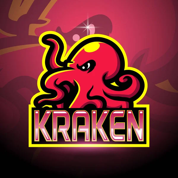 Kraken Esport Logotipo Mascote Design —  Vetores de Stock