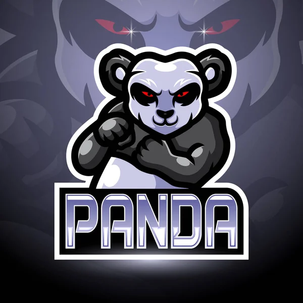 Panda Esport Logo Maskotu Tasarımı — Stok Vektör
