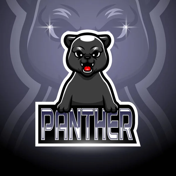Panther Esport Logo Maskottchen Design — Stockvektor