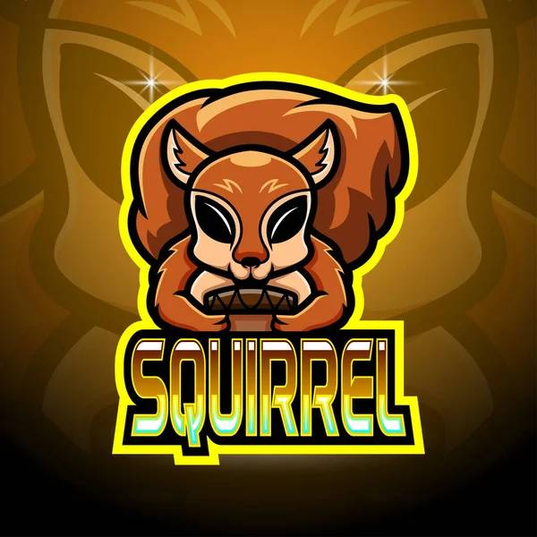 Mascotte Logo Esport Écureuil Design — Image vectorielle