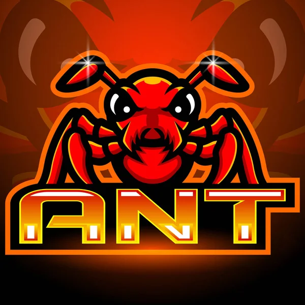 Ants Mascot Esport Logo Design — Image vectorielle
