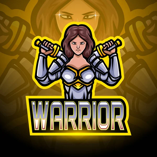 Дизайн Талісмана Логотипу Warrior Esport — стоковий вектор