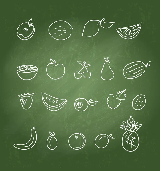 Fruit icons doodle set — Stock Vector