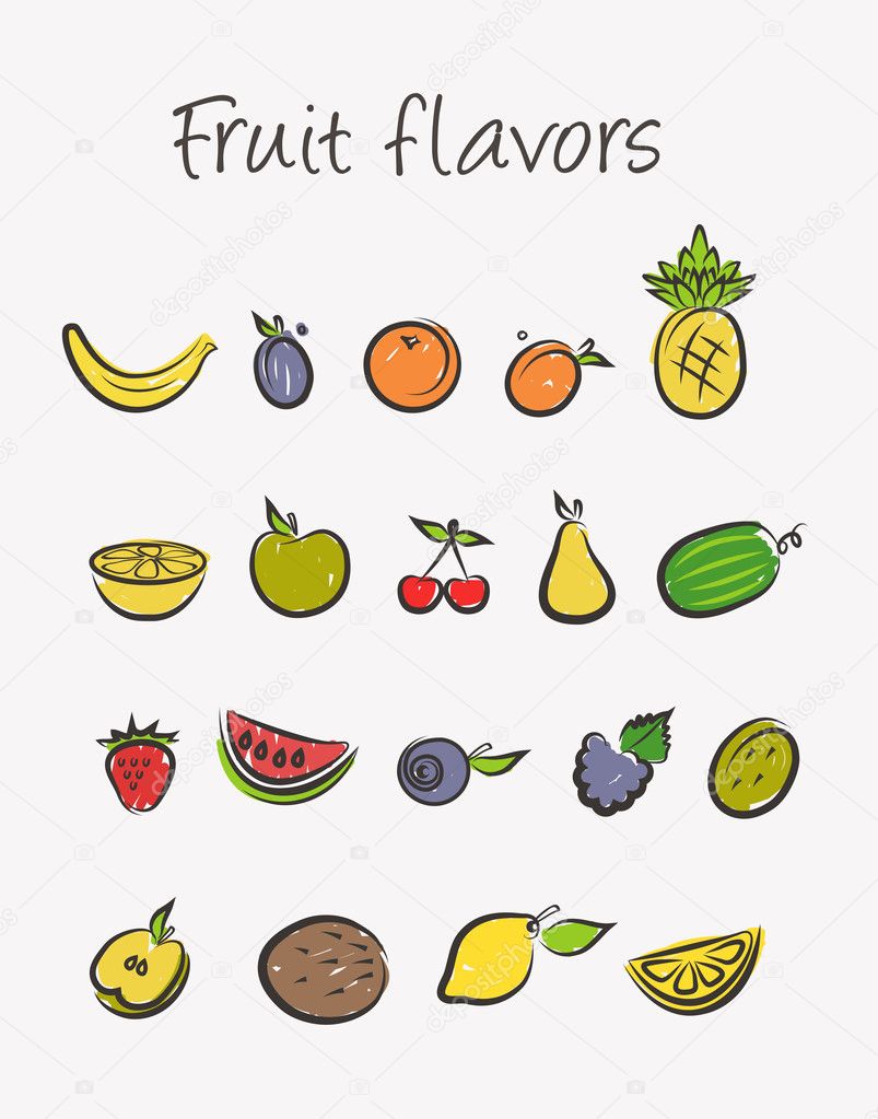 Fruit icons set