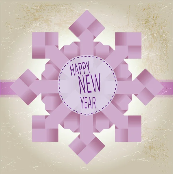 Boldog új évet szöveggel origami snowflake — Stock Vector