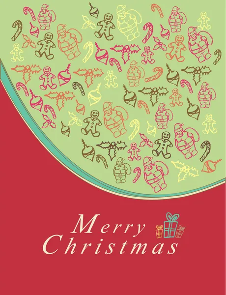 Merry christmas card med inslag — Stock vektor