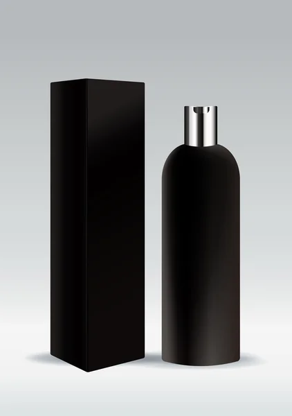 Botella cosmética negro — Archivo Imágenes Vectoriales