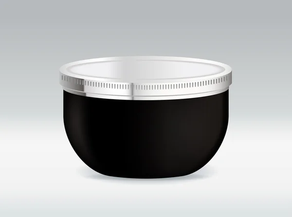 Черный косметический контейнер для крема для тела или геля для волос — стоковый вектор