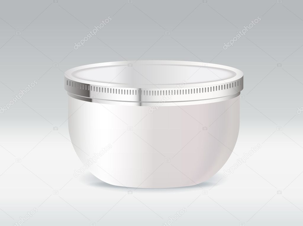 Cosmetic container for body cream or hair gel