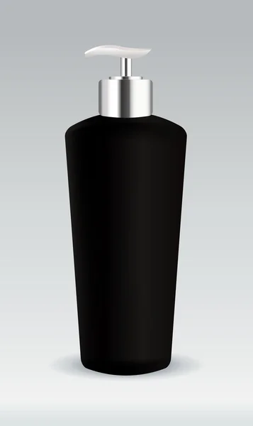Recipiente de botella cosmética negro — Archivo Imágenes Vectoriales