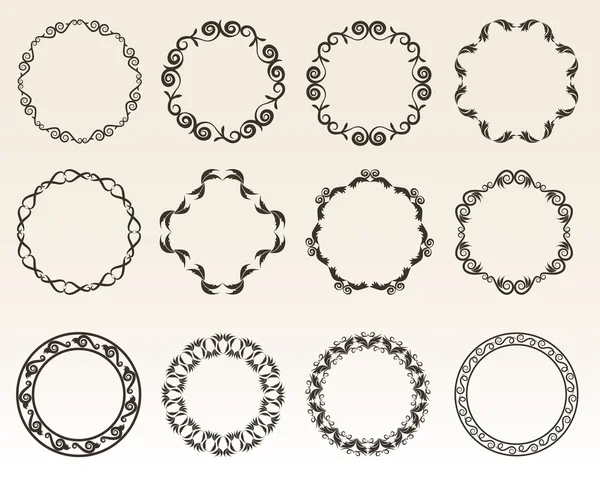 Ilustración vectorial bordes círculo decorativo — Archivo Imágenes Vectoriales