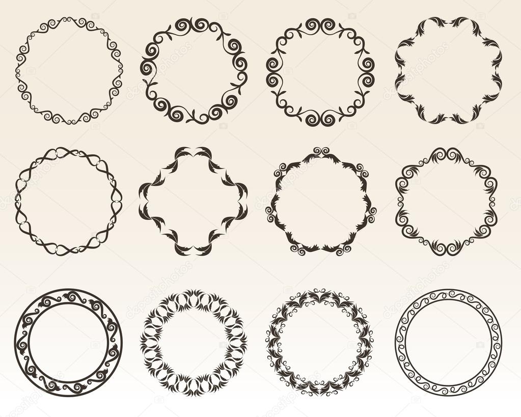 Download Decorative circle borders vector illustration — Stock ...
