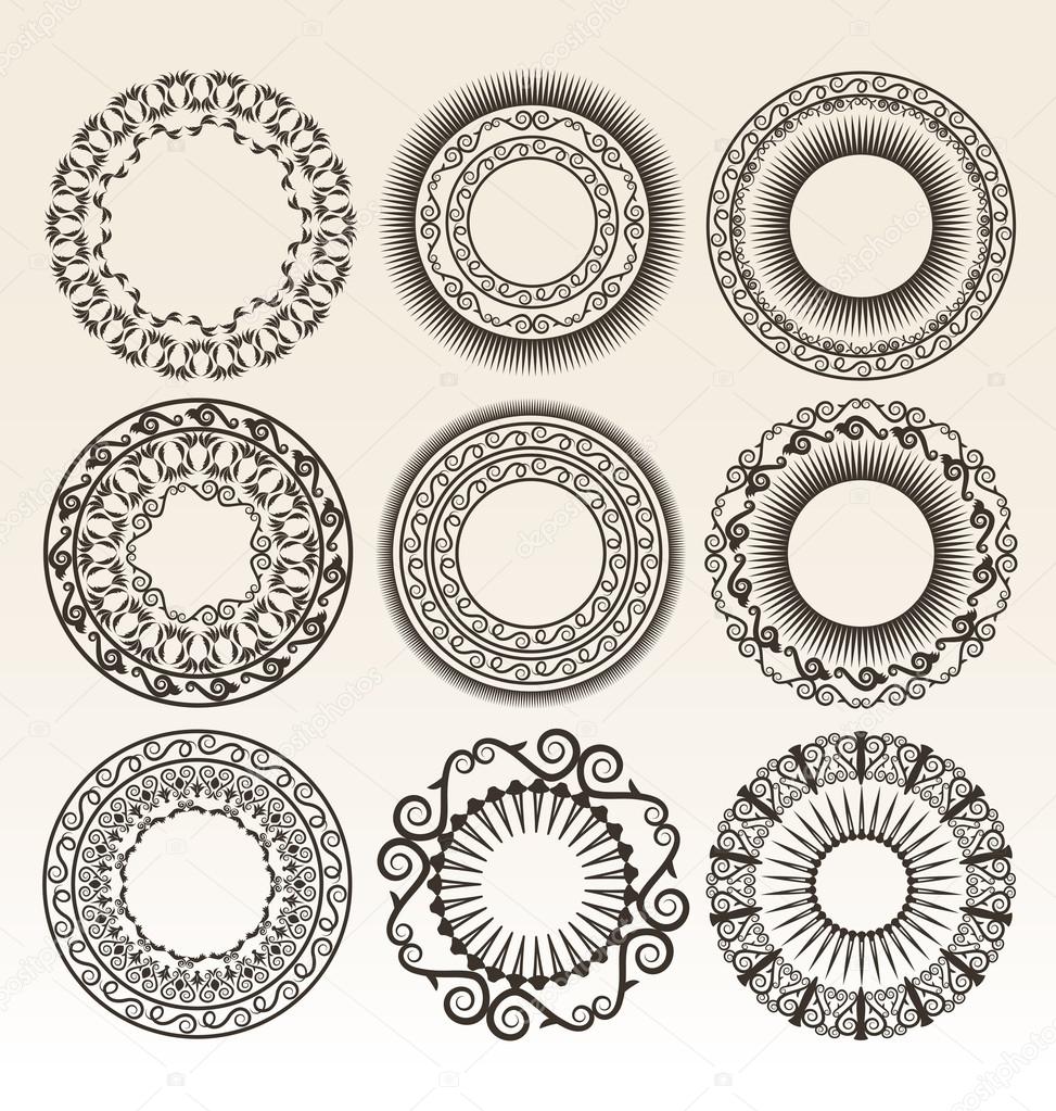 Download Decorative circle borders vector illustration — Stock ...
