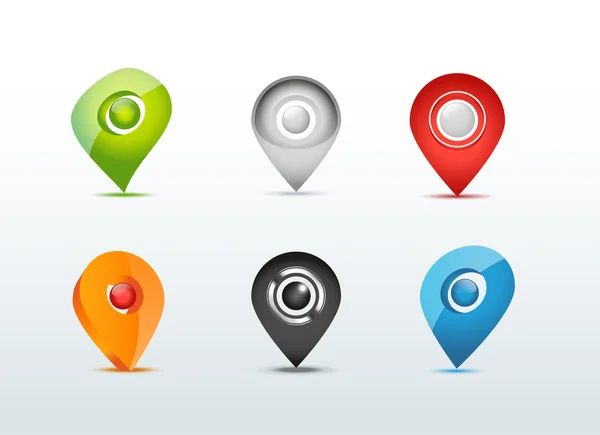 Karte gps kommunikation icon set vektor illustration — Stockvektor