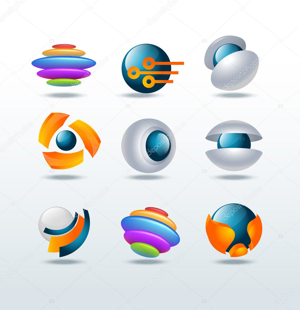 Modern abstract vector icon set