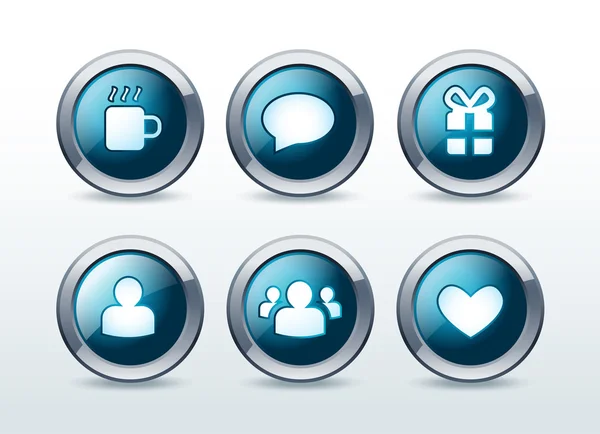 Le icone della comunicazione sociale e web impostano l'illustrazione vettoriale — Vettoriale Stock