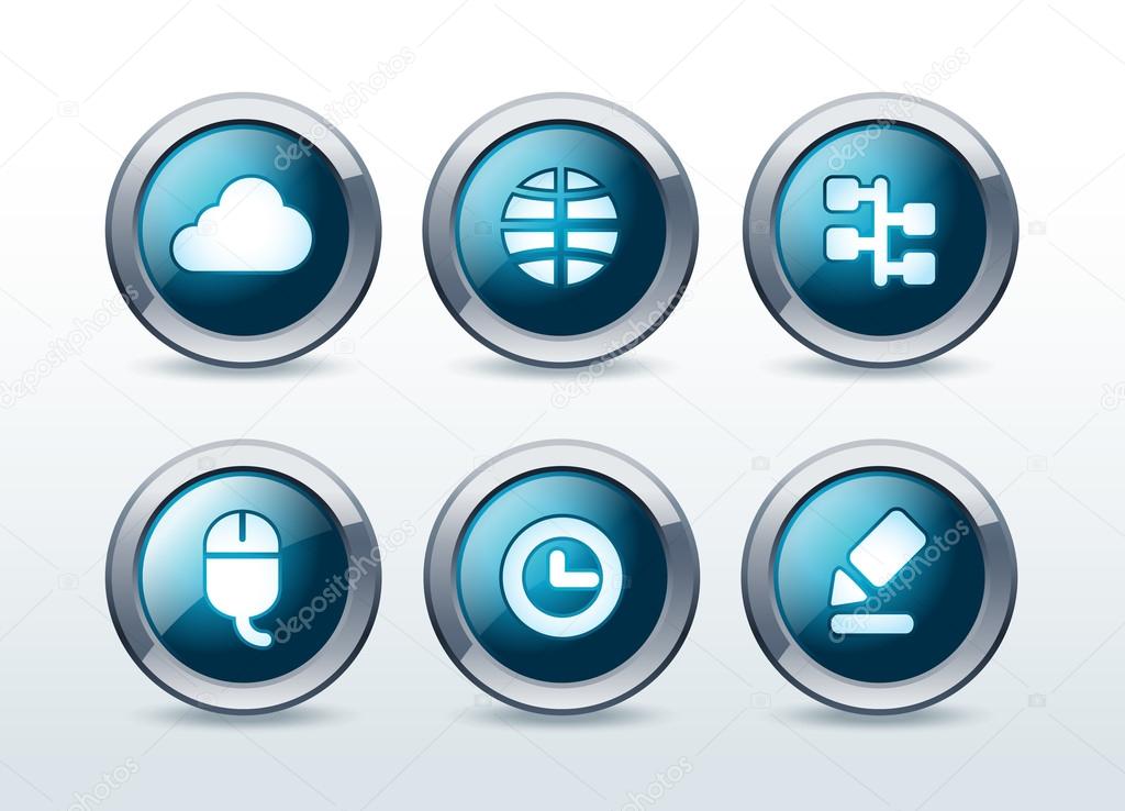 Web button icon set vector illustration
