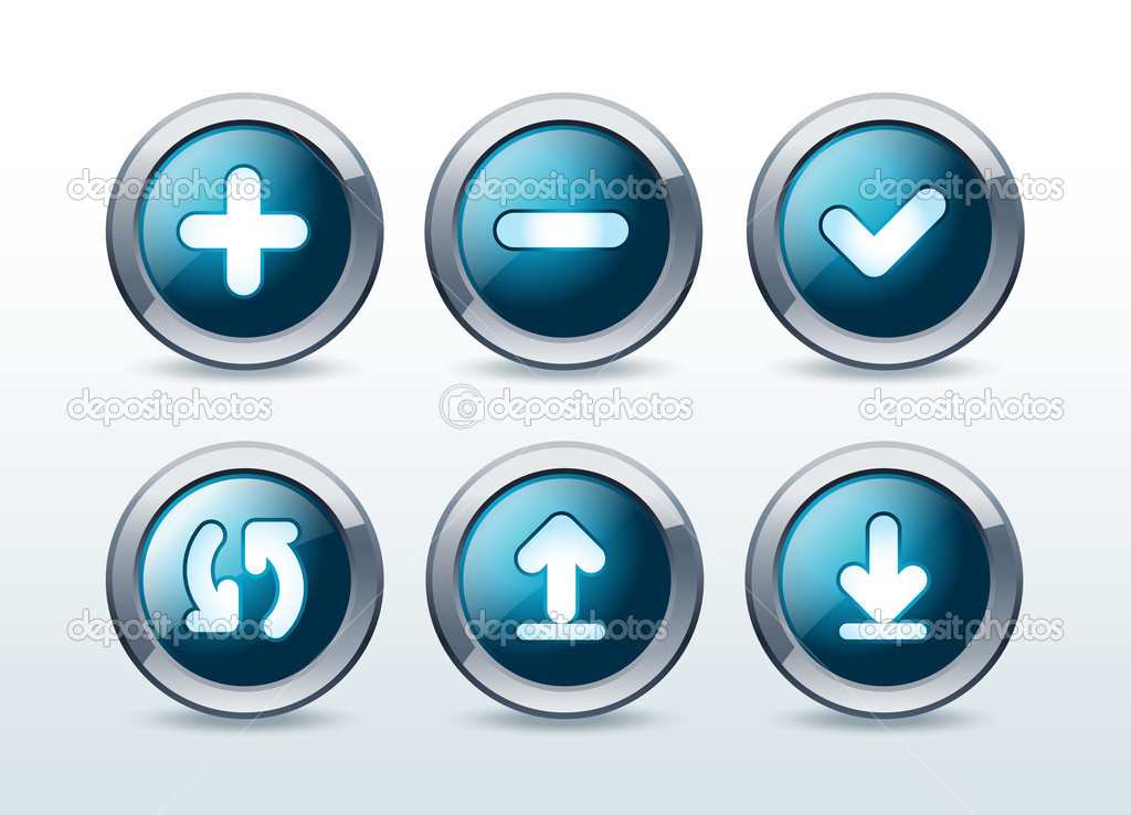 Web buttons icon set vector illustration