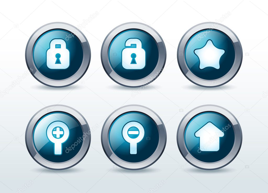 Web button icons set vector illustration