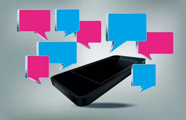 Smarth telefon s textové bubliny — Stockový vektor