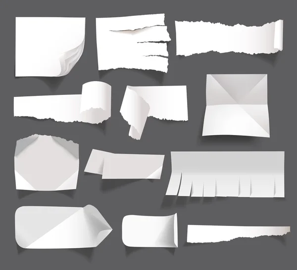 Weiße leere Papierbotschaften isoliert auf dem Hintergrund — Stockvektor