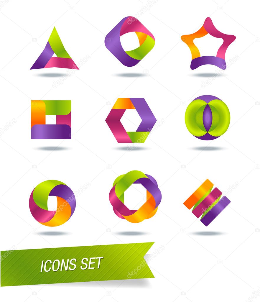 Set of icons isolated on background