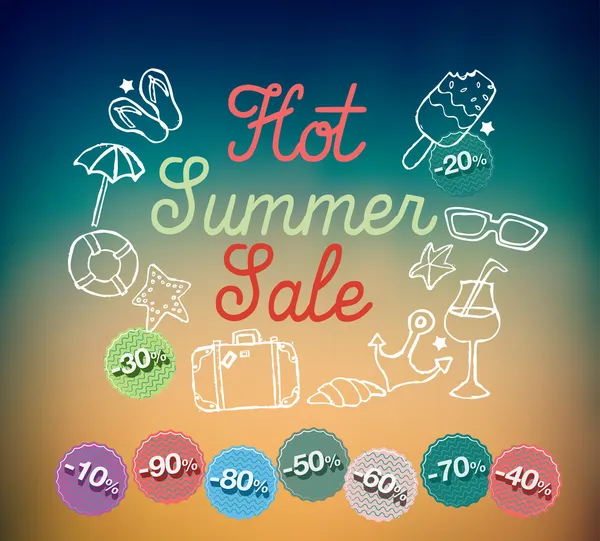 Hot summer sale banner vector illustration — Stock Vector