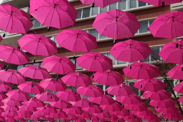 粉色遮阳伞 — 图库照片