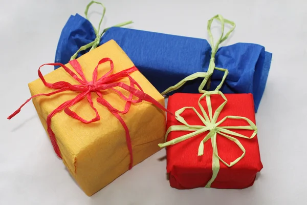 Three colorful presents — Stock Photo, Image