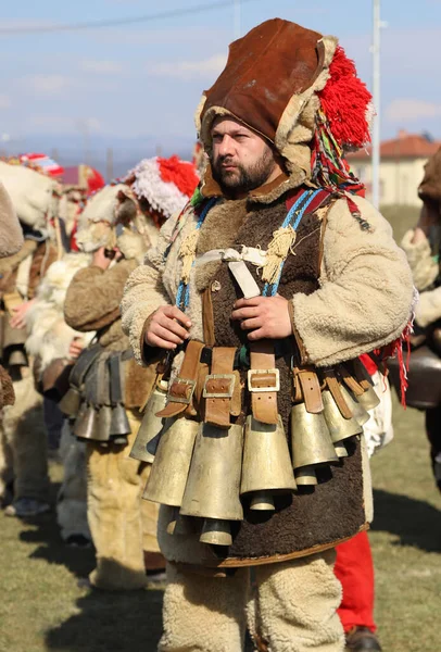 Elin Pelin Bulharsko 2022 Národní Festival Maškarních Her Názvem Gosti — Stock fotografie