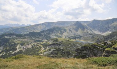 Beautiful Rila Mountain range in Bulgaria and its famous Seven lakes, general view
