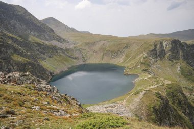 Beautiful Rila Mountain range in Bulgaria and its famous Seven lakes, general view