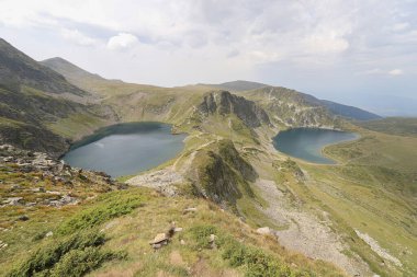 Beautiful Rila Mountain range in Bulgaria and its famous Seven lakes, general view