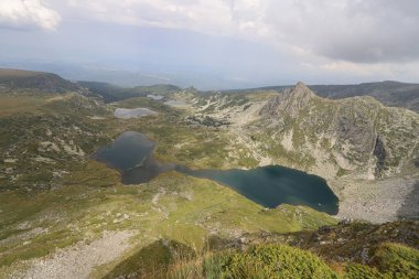 Beautiful Rila Mountain range in Bulgaria and its famous Seven lakes, general view