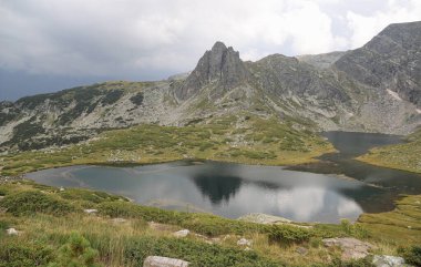 Beautiful Rila Mountain range in Bulgaria and its famous Seven lakes, general view