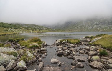 Beautiful Rila Mountain range in Bulgaria and its famous Seven lakes, general view