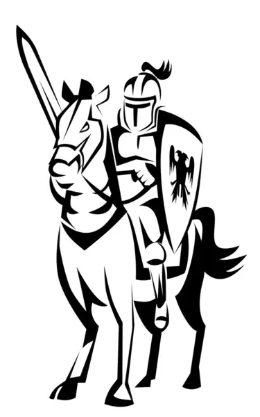 Cavaliere cavaliere cavallo — Vettoriale Stock