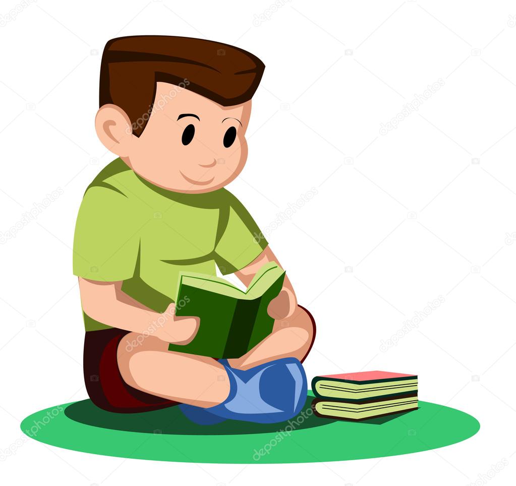 Boy read book — Stock Vector © premiumdesign #12364420