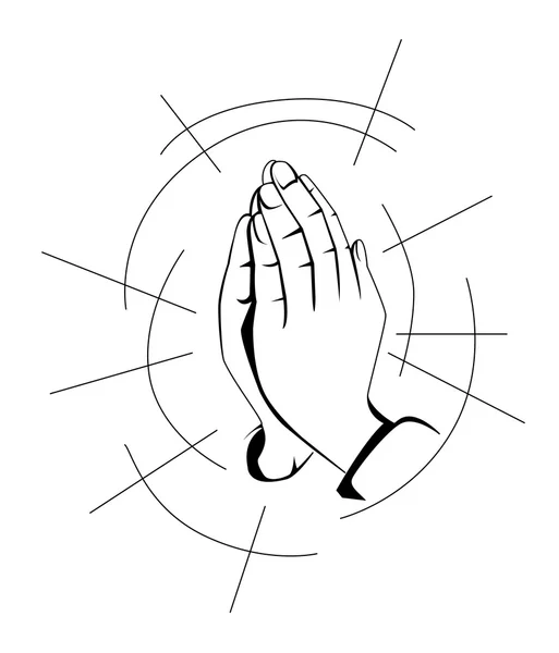 Mano de oración — Vector de stock