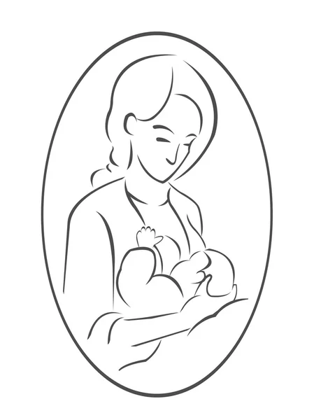 赤ん坊の母親 — ストックベクタ