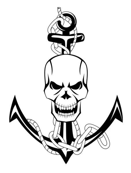 Skull anchor — Stock Vector