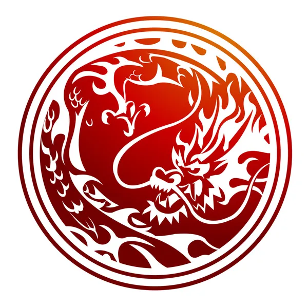 Rode draak — Stockvector