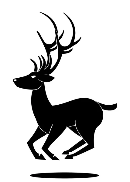 Deer jumping symbol — Stock Vector