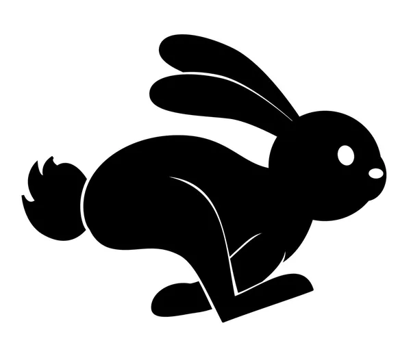 Conejo salto símbolo — Vector de stock