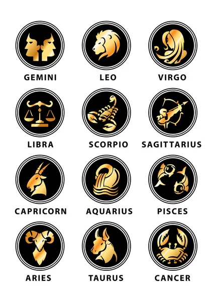 Segni zodiacali set — Vettoriale Stock