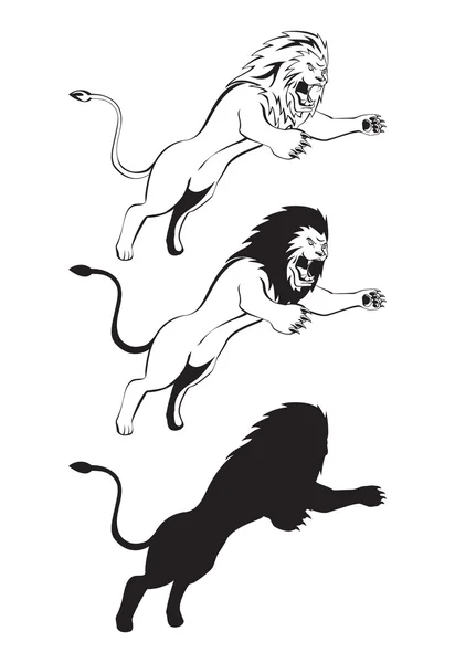 Attaque de lion — Image vectorielle